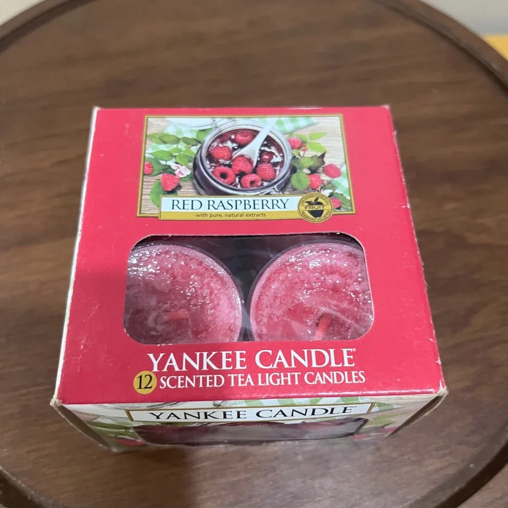 Yankee Candle Red Raspberry Scented Tea Light‎ Candles 12 Pack Fruit Fragrance